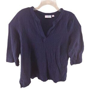 Belle Beach Women's Two-Piece Pajama Set Navy Size 2X